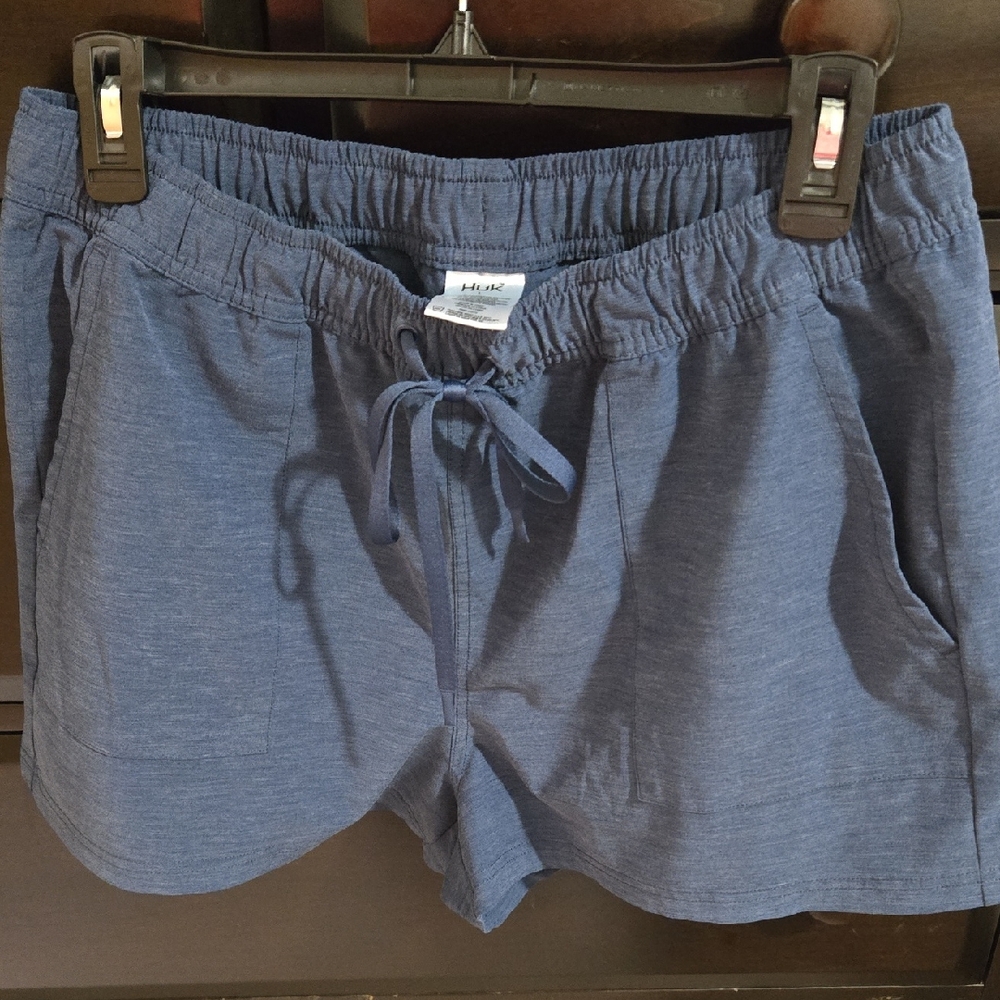 Huk Women's Drawstring Athletic Shorts - Navy Blue